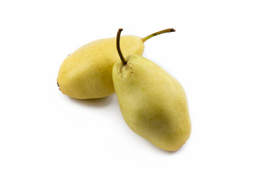 Yellow Pears Isolated On White Backround