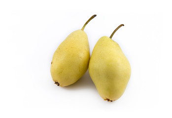 Yellow Pears Isolated On White Backround