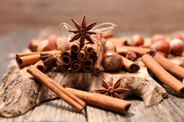 anise and cinnamon stick