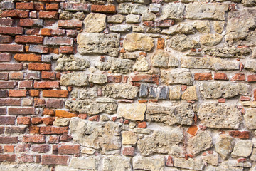old brick textures of the  Livonia Order Castle was built in the middle of the 15th century. Bauska Latvia