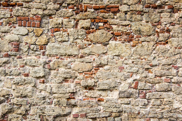 old brick textures of the  Livonia Order Castle was built in the middle of the 15th century. Bauska Latvia