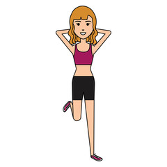 woman doing exercise character