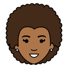 beautiful black woman head avatar character