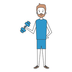 man lifting weights character