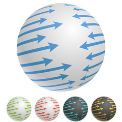 Arrows around the sphere icon