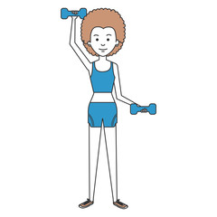 woman black lifting weights character