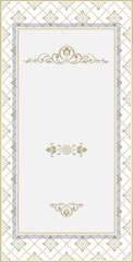 Luxury set of flyers, business cards, invitations. Decorated with exquisite Asian, Oriental motifs. Gold color on a white background.