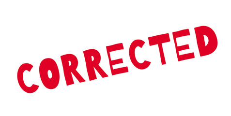 Corrected rubber stamp. Grunge design with dust scratches. Effects can be easily removed for a clean, crisp look. Color is easily changed.