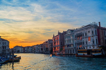 Obraz premium Grand canal sunset background. Venice.