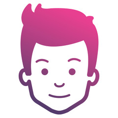 young man head avatar character