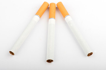 cigarettes on white background