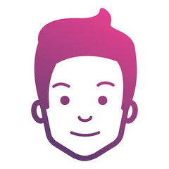 young man head avatar character