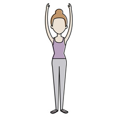 woman doing exercise character