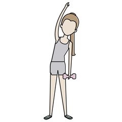 woman doing exercise character