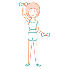 woman black lifting weights character