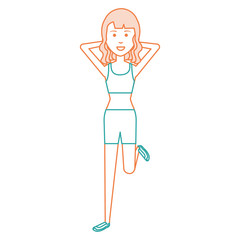 woman doing exercise character