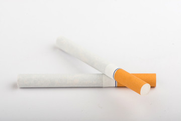 cigarettes on white background