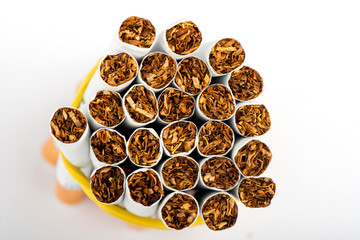 cigarettes on white background