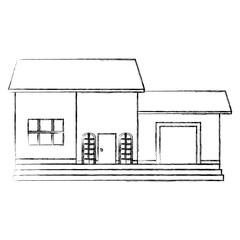 beautiful house building isolated icon