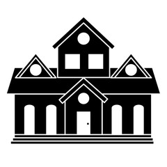 beautiful house building isolated icon