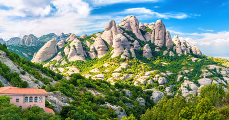 Fototapeta na wymiar Mountains in Montserrat, Catalonia Spain