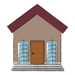 beautiful house building isolated icon