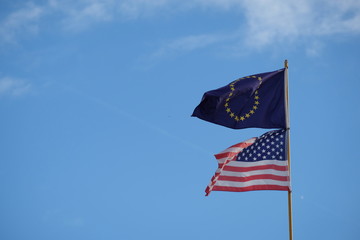 USA Flagge Europa Flagge