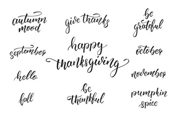 Thanksgiving Day. Calligraphy quotes for Thanksgiving Day