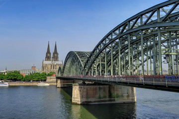 Hohenzollern Bridge in Cologne, Germany.