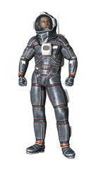 3D Rendering Astronaut on White