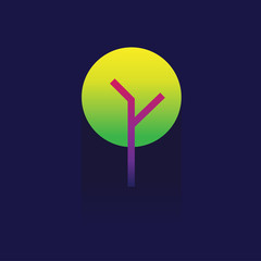 tree icon. logo. Symbols. web. vector illustration. Eps 10. on blue background