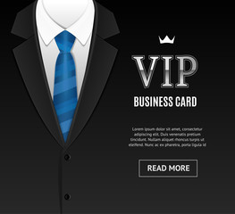 Vip Invitation with Tuxedo Tie. Vector