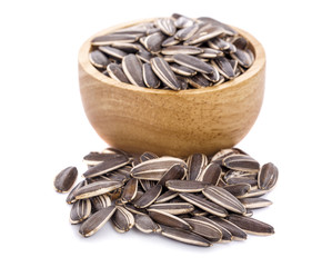Sunflower seeds isolated on white background