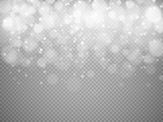 Bokeh lights with glowing particles isolated. Vector