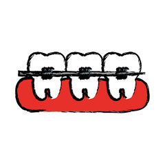teeth with brackets  icon