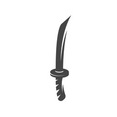 Katana icon. Japanese sword vector logo on white background
