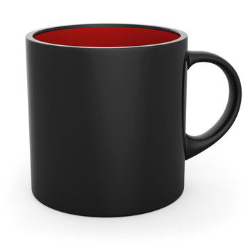 Blank black and red coffee mug