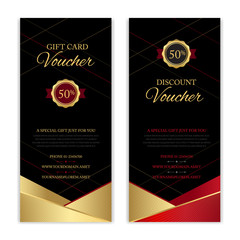 Obraz premium Gift voucher, certificate or discount card template for promo compliment