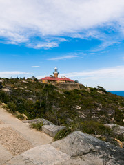 Fototapeta na wymiar Barrenjoey lighthouse at palm beach viewed from distance