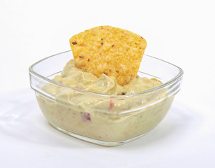 Guacamole dip with nacho