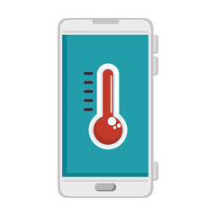 smartphone with thermometer weather application