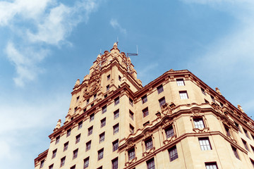 Traditional antique city building in Madrid