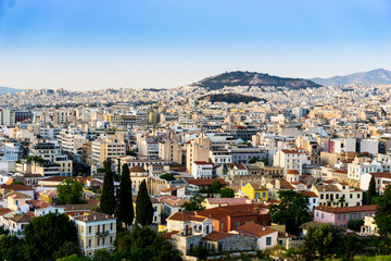 Fototapeta na wymiar view of Buildings around Athens city, Greece