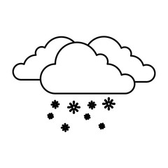cloud weather with snowflakes