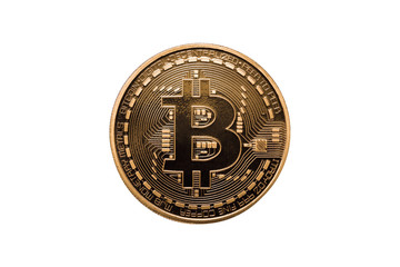 bitcoin on white background