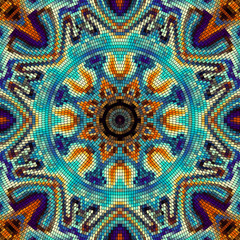 Seamless background pattern. Round decorative geometric mosaic art tile pattern.