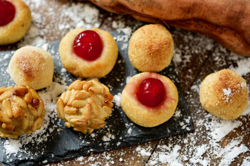 panellets, typical confection of Catalonia, Spain
