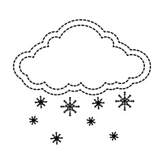 cloud weather with snowflakes