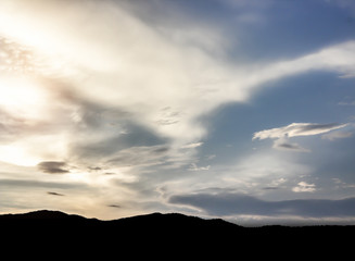 Nature in the evening.Picture dark