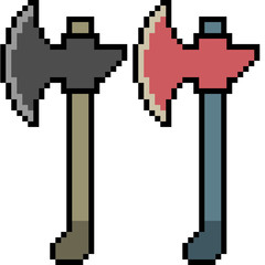 vector pixel art weapon axe